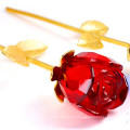 Lindo cristal rosa vidro flor romântico valentim presente para doce amor